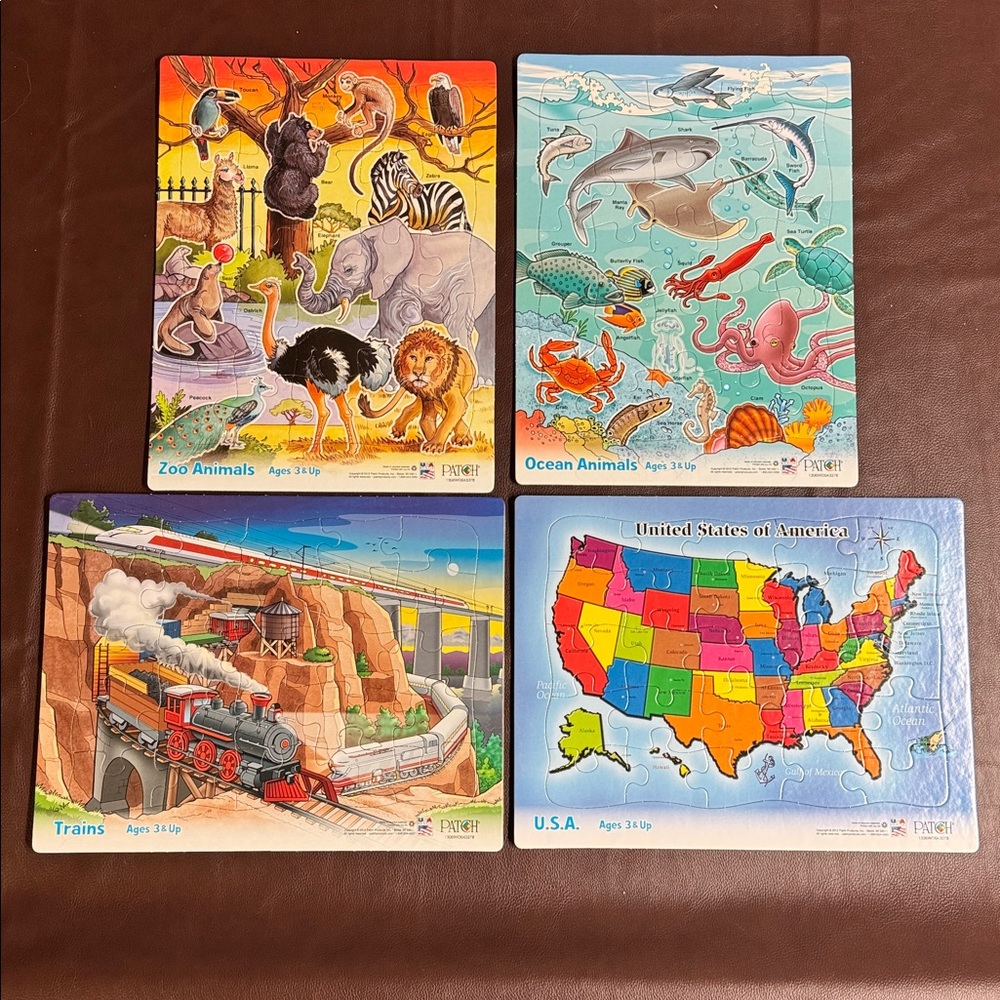 Set of 4 Puzzles, Patch Products, NEW